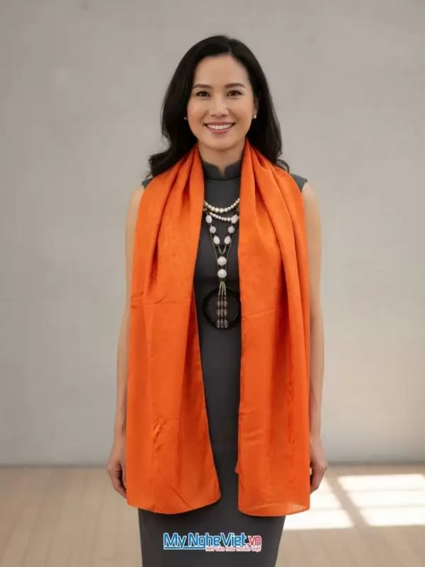 Khăn lụa tơ tằm vân cổ cao cấp 100% silk