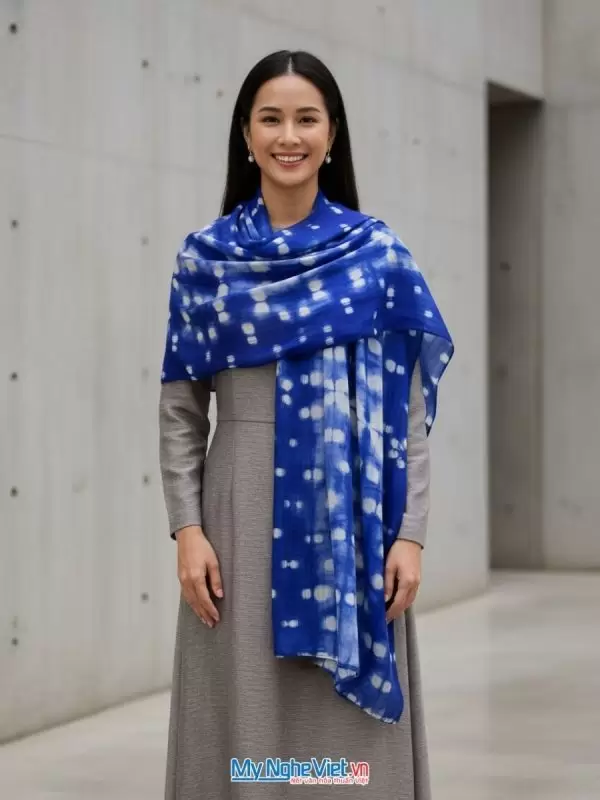 Khăn lụa tơ tằm loang 100% silk