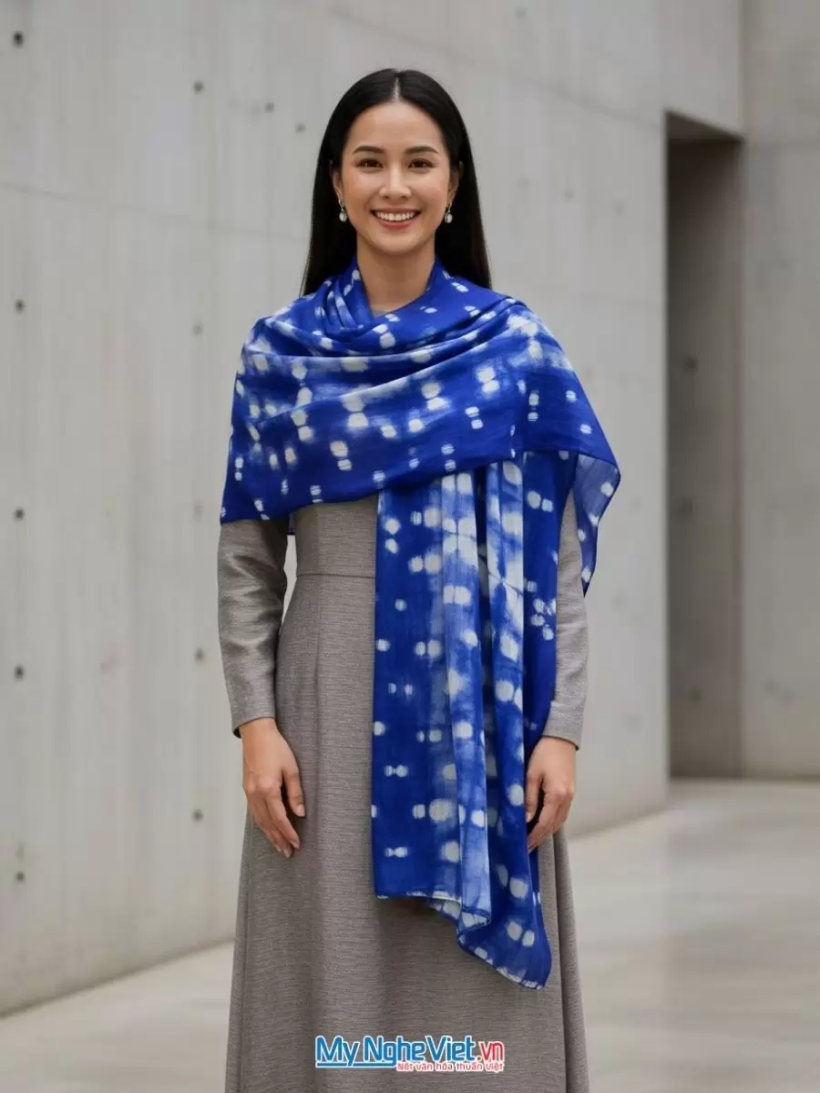 Khăn lụa tơ tằm loang 100% silk