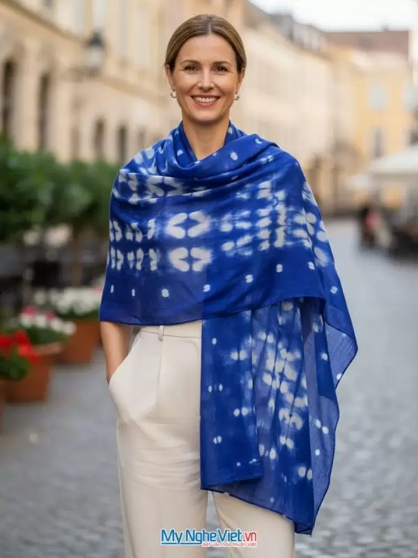 Khăn lụa tơ tằm loang 100% silk