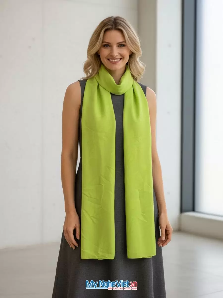 Khăn lụa tơ tằm vân cổ cao cấp 100% silk