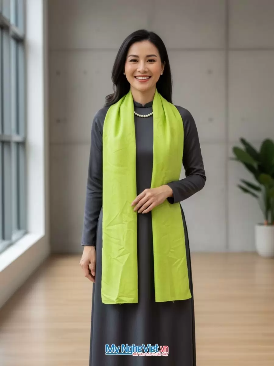Khăn lụa tơ tằm vân cổ cao cấp 100% silk