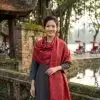 Khăn Lụa Tơ Tằm Trơn Màu Đỏ Ruby 85x180cm MNV-KLPT002-6