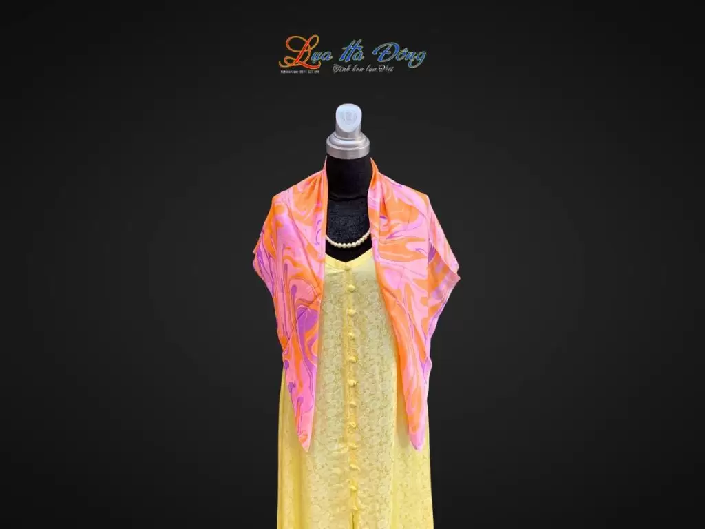 Khăn Lụa Tơ Tằm Vẽ Thủy Ấn