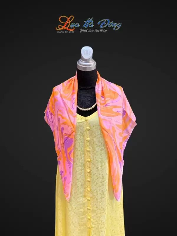 Khăn Lụa Tơ Tằm Vẽ Thủy Ấn