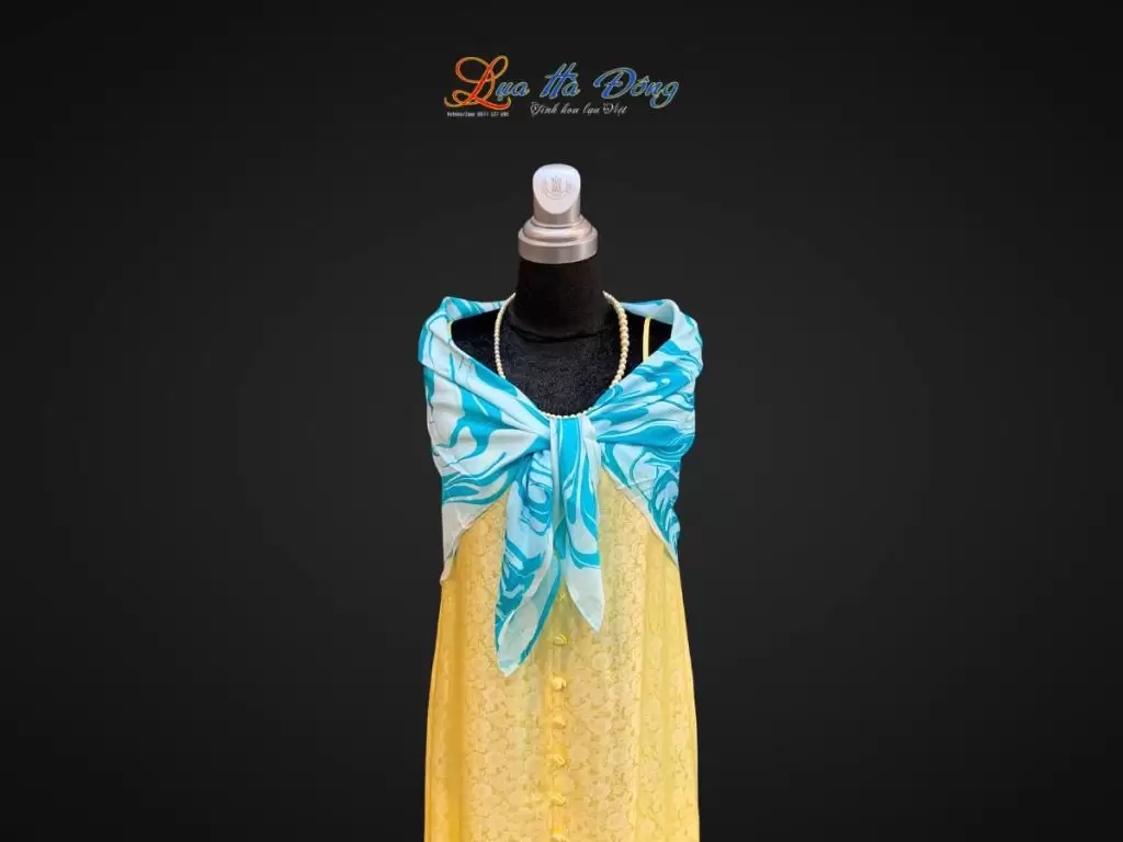 Khăn Lụa Tơ Tằm Vẽ Thủy Ấn