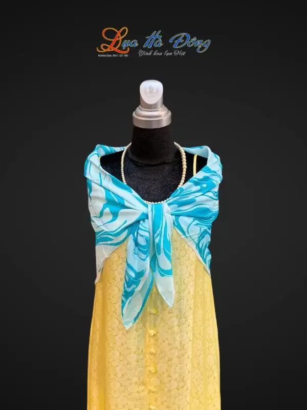 Khăn Lụa Tơ Tằm Vẽ Thủy Ấn