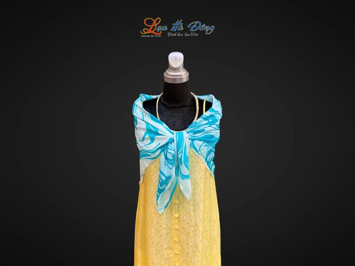 Khăn Lụa Tơ Tằm Vẽ Thủy Ấn