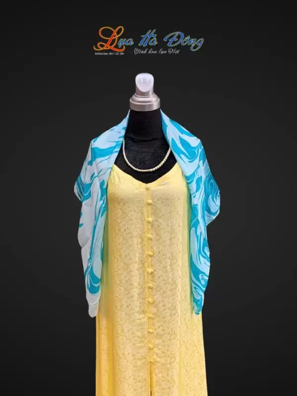 Khăn Lụa Tơ Tằm Vẽ Thủy Ấn