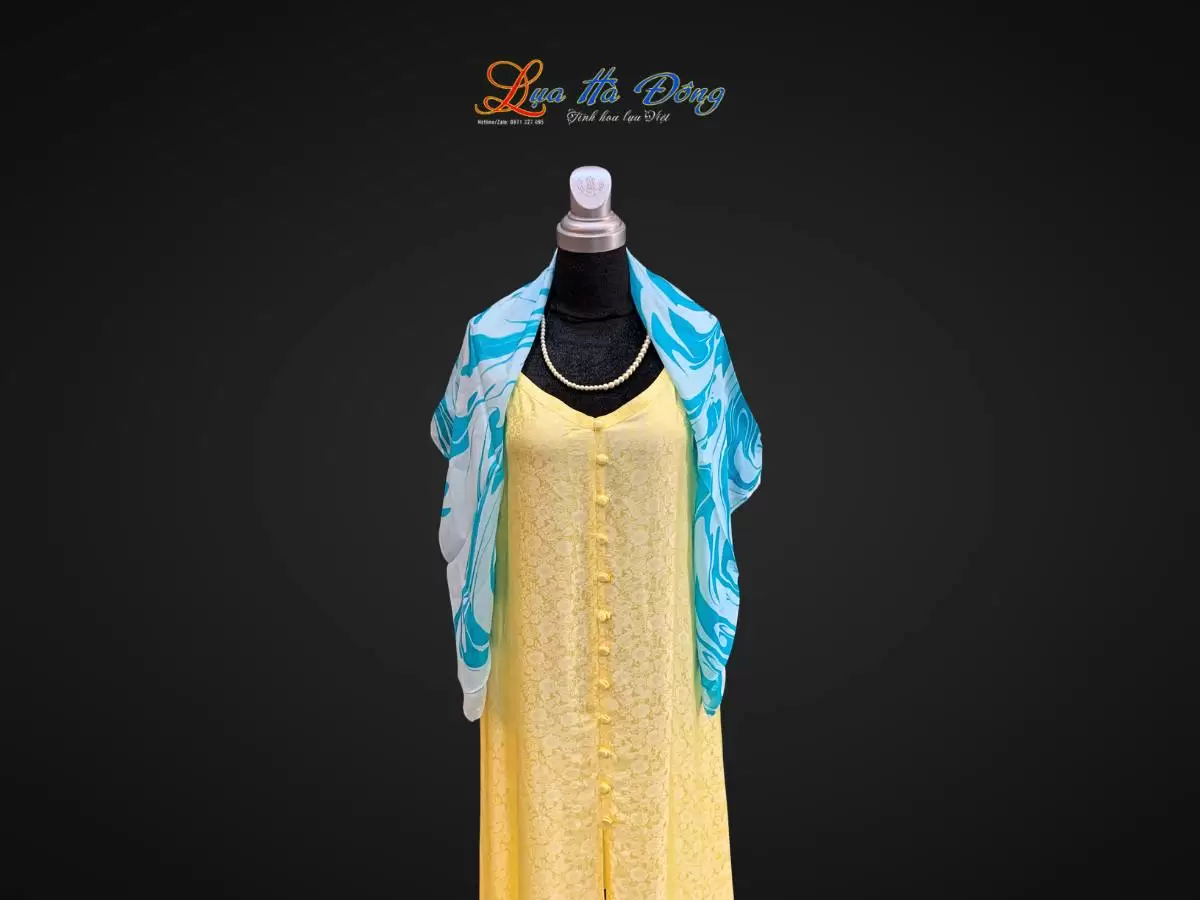 Khăn Lụa Tơ Tằm Vẽ Thủy Ấn