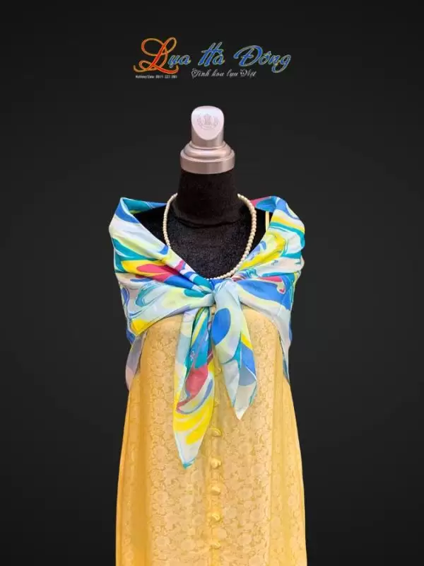 Khăn Lụa Tơ Tằm Vẽ Thủy Ấn