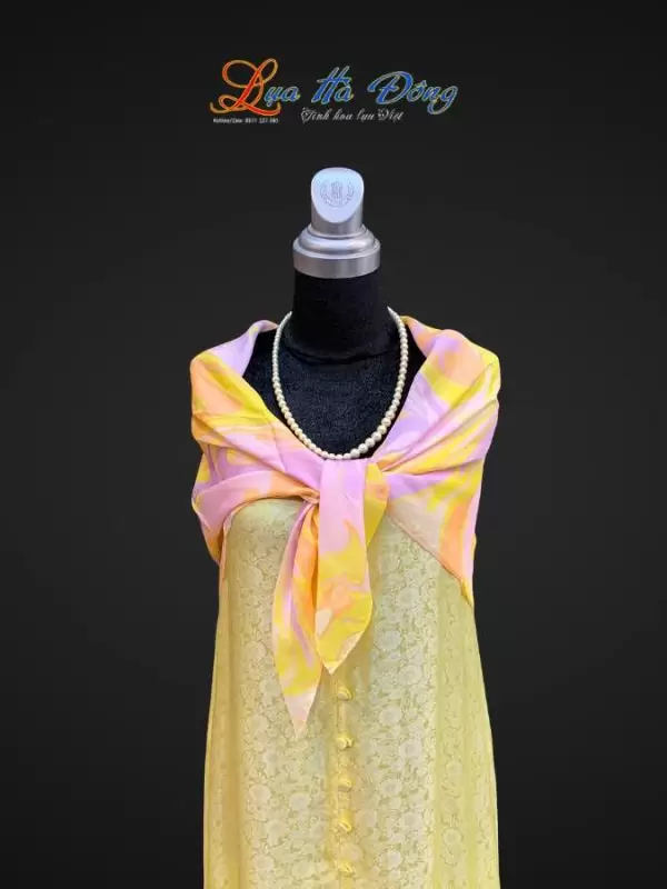 Khăn Lụa Tơ Tằm Vẽ Thủy Ấn