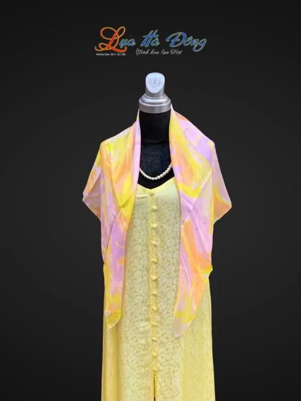 Khăn Lụa Tơ Tằm Vẽ Thủy Ấn