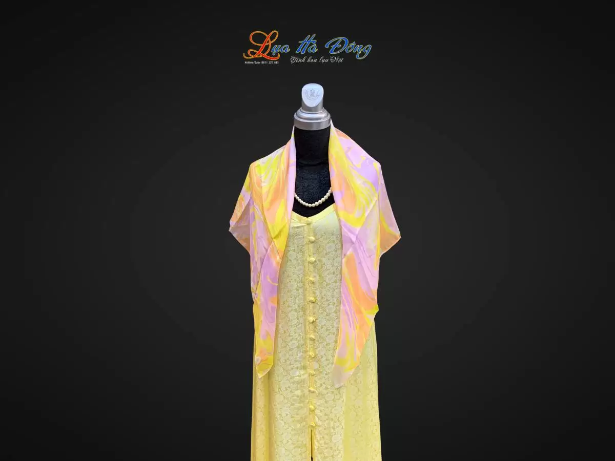 Khăn Lụa Tơ Tằm Vẽ Thủy Ấn