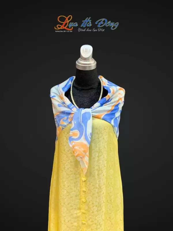 Khăn Lụa Tơ Tằm Vẽ Thủy Ấn