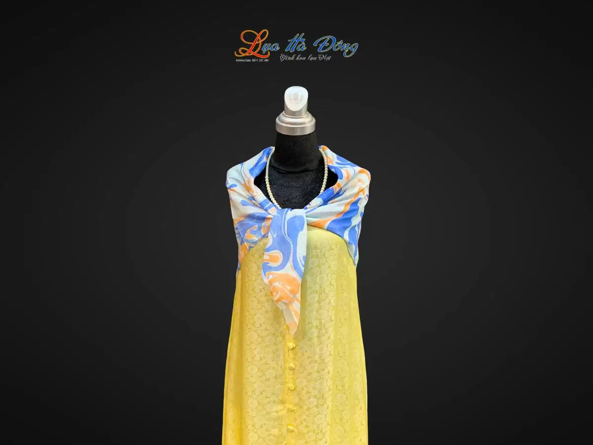 Khăn Lụa Tơ Tằm Vẽ Thủy Ấn