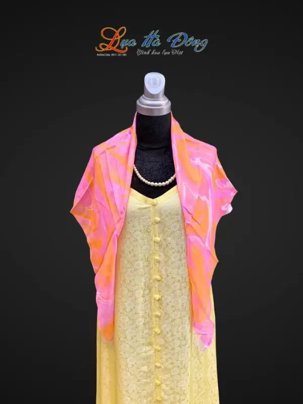 Khăn Lụa Tơ Tằm Vẽ Thủy Ấn