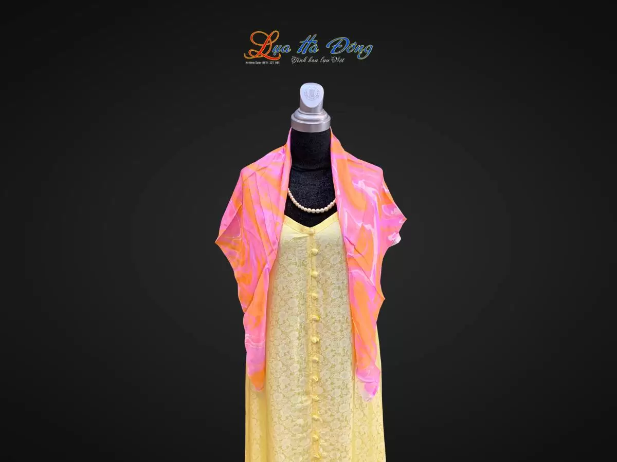 Khăn Lụa Tơ Tằm Vẽ Thủy Ấn