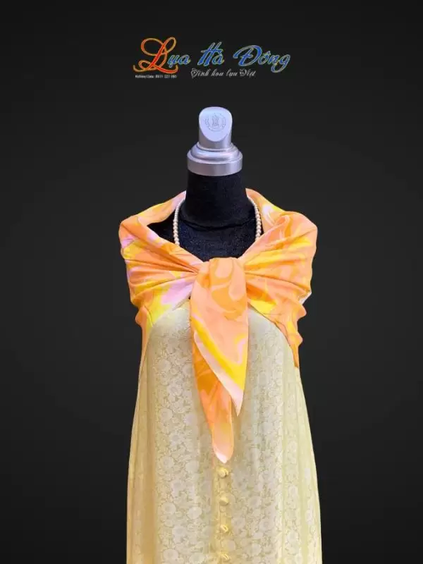 Khăn Lụa Tơ Tằm Vẽ Thủy Ấn