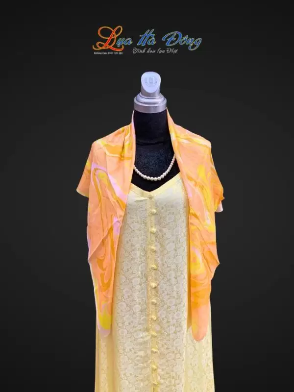 Khăn Lụa Tơ Tằm Vẽ Thủy Ấn