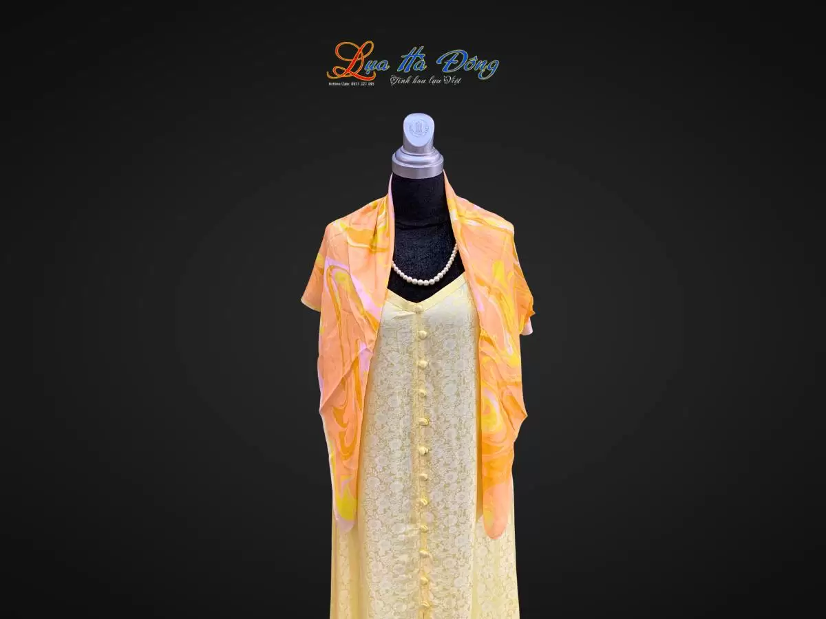 Khăn Lụa Tơ Tằm Vẽ Thủy Ấn