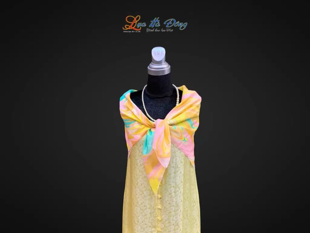 Khăn Lụa Tơ Tằm Vẽ Thủy Ấn
