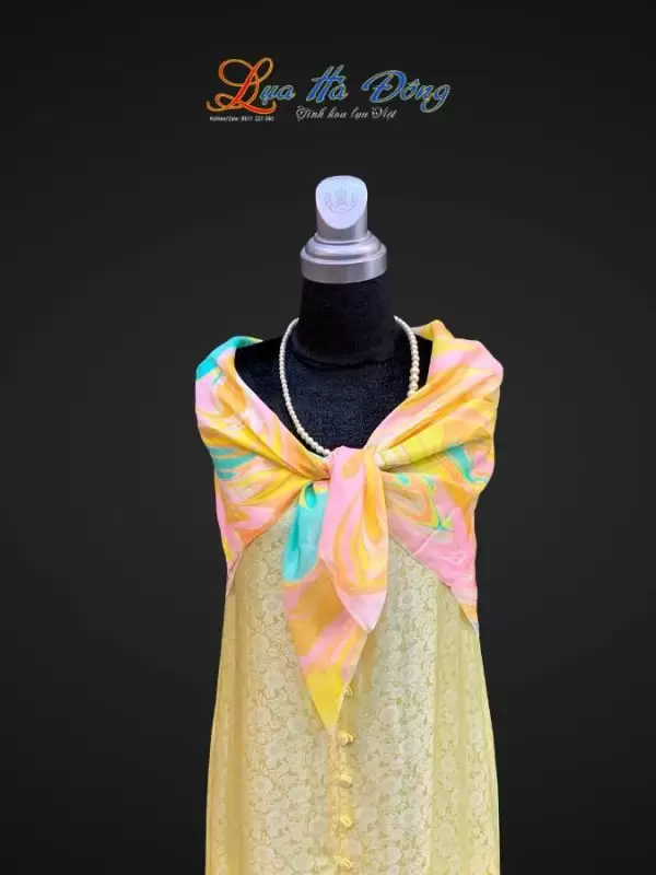 Khăn Lụa Tơ Tằm Vẽ Thủy Ấn