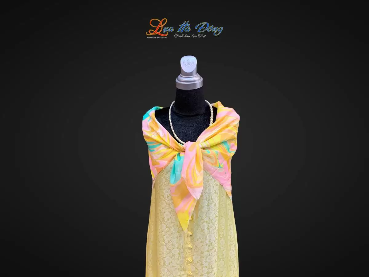 Khăn Lụa Tơ Tằm Vẽ Thủy Ấn