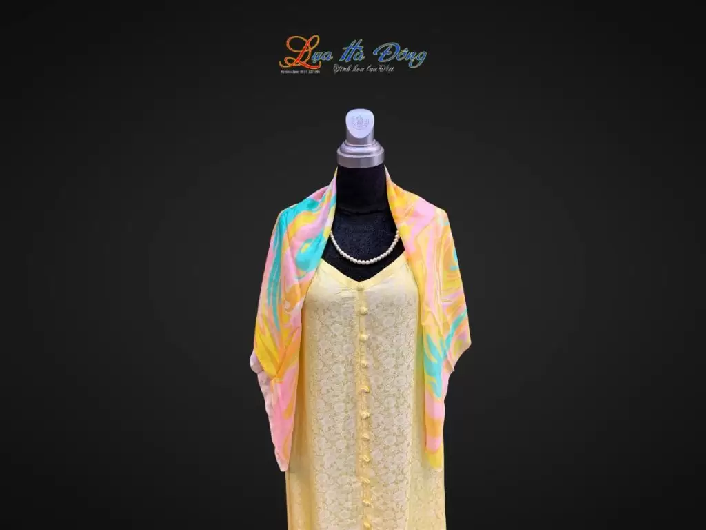 Khăn Lụa Tơ Tằm Vẽ Thủy Ấn