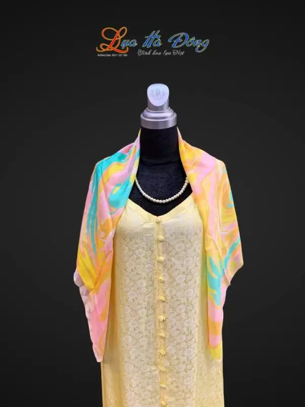 Khăn Lụa Tơ Tằm Vẽ Thủy Ấn