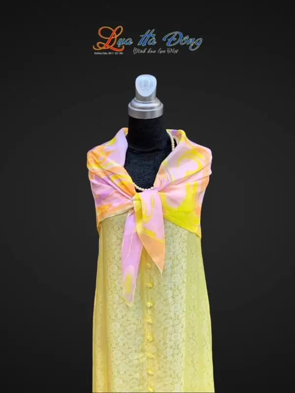 Khăn Lụa Tơ Tằm Vẽ Thủy Ấn