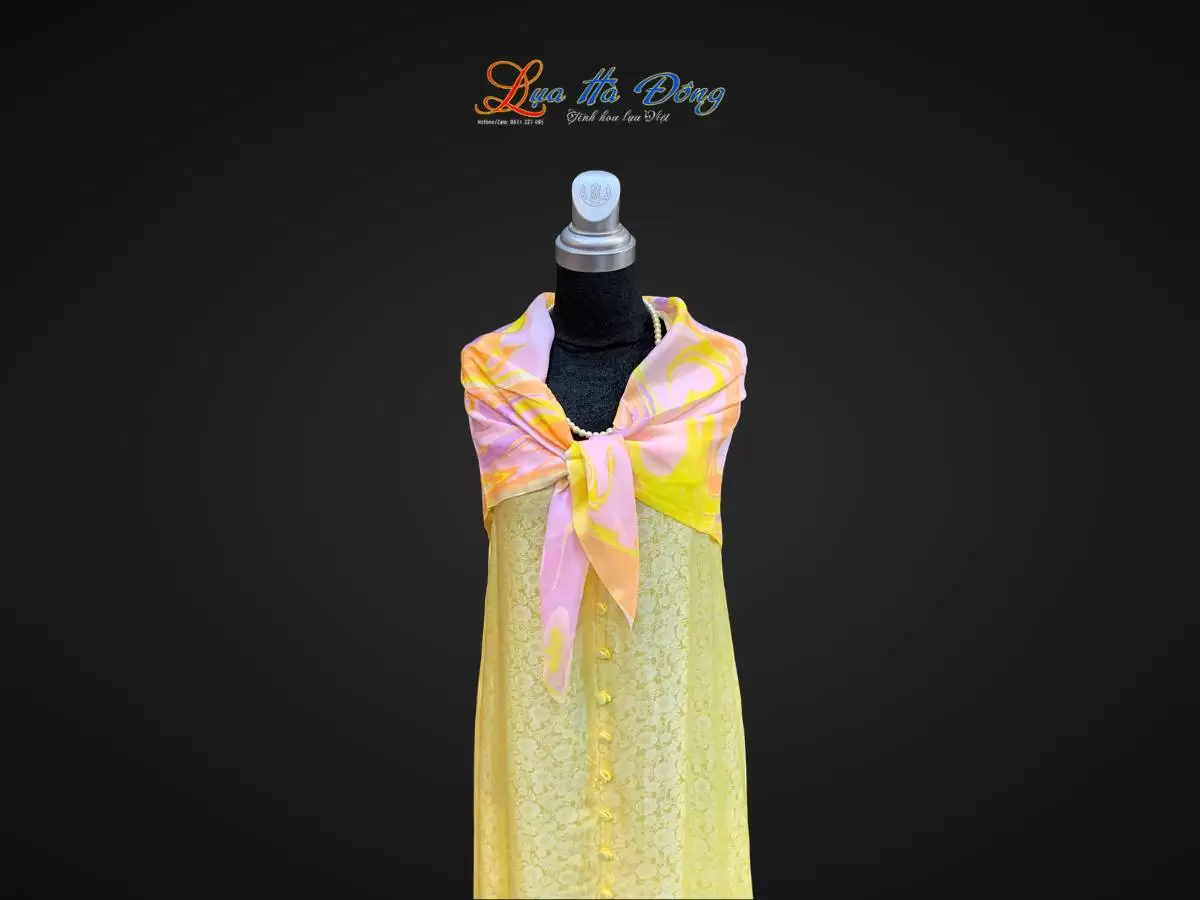 Khăn Lụa Tơ Tằm Vẽ Thủy Ấn