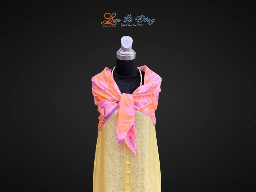 Khăn Lụa Tơ Tằm Vẽ Thủy Ấn