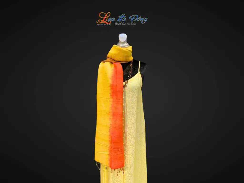 Khăn Đũi Loang Màu Vàng Cam