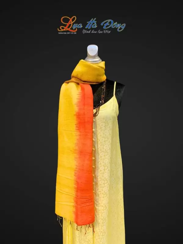 Khăn Đũi Loang Màu Vàng Cam