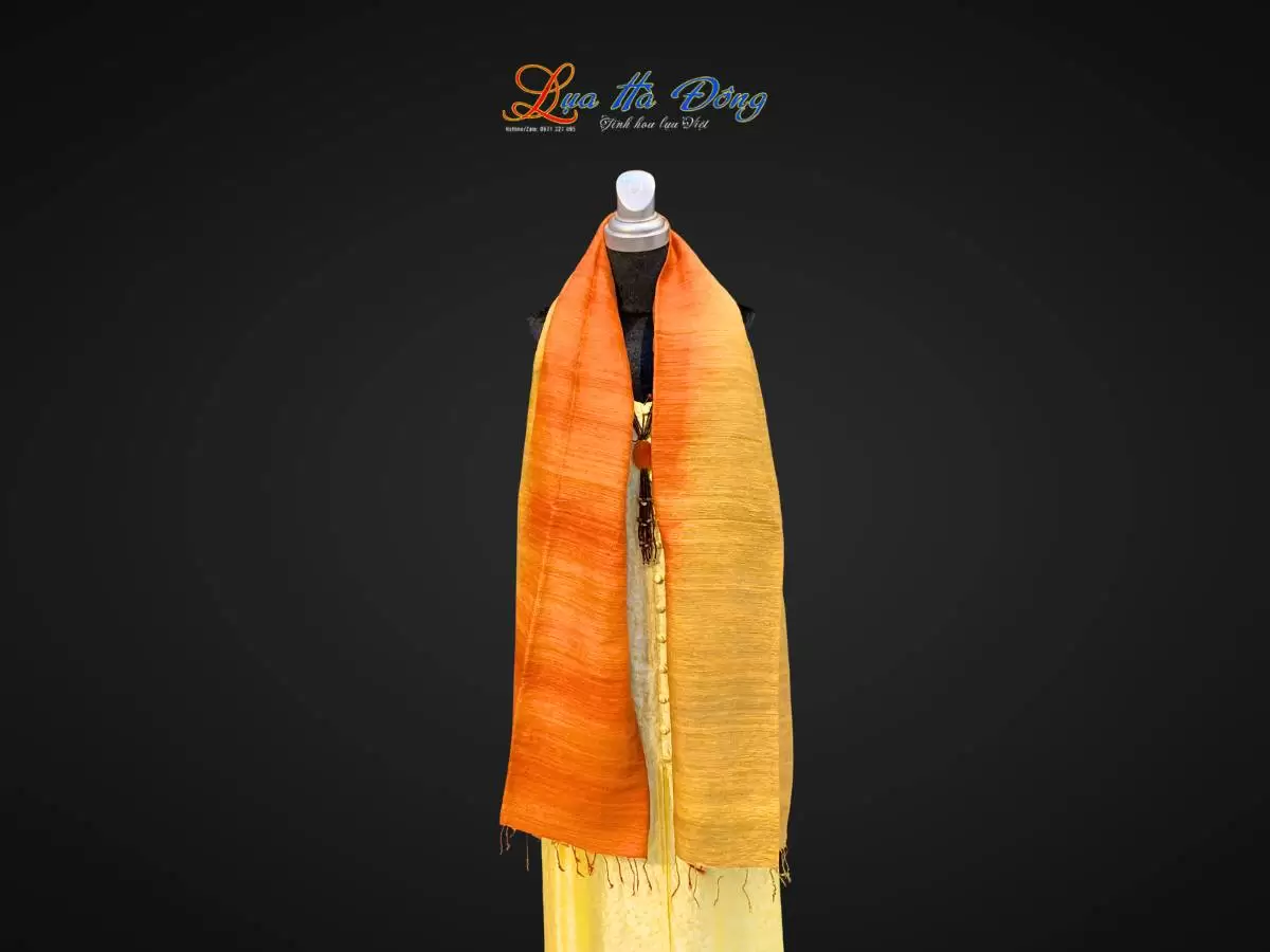 Khăn Đũi Loang Màu Cam Vàng Đồng