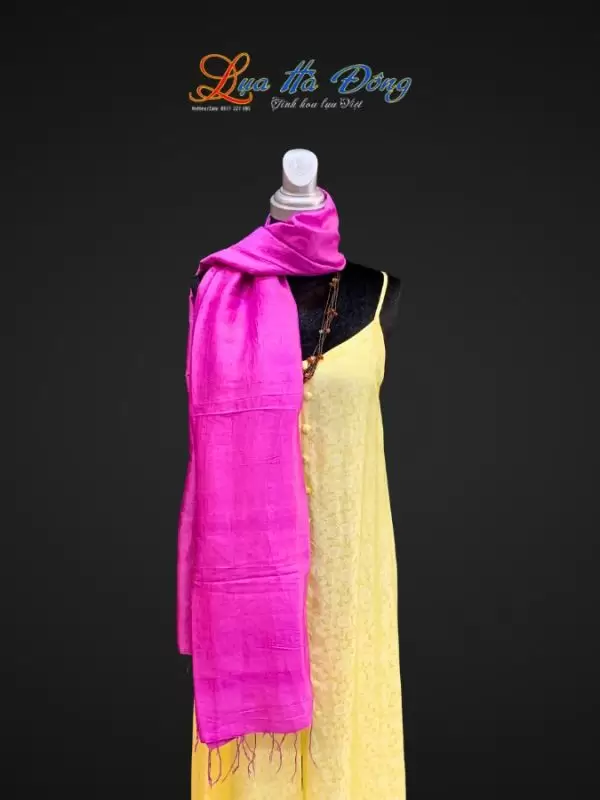 Khăn lụa tơ tằm màu hồng