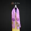 Khăn lụa tơ tằm vẽ tay hoa sen tua rua 100% silk