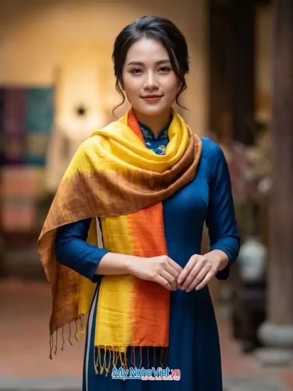 Khăn lụa đũi loang 100% silk cao cấp