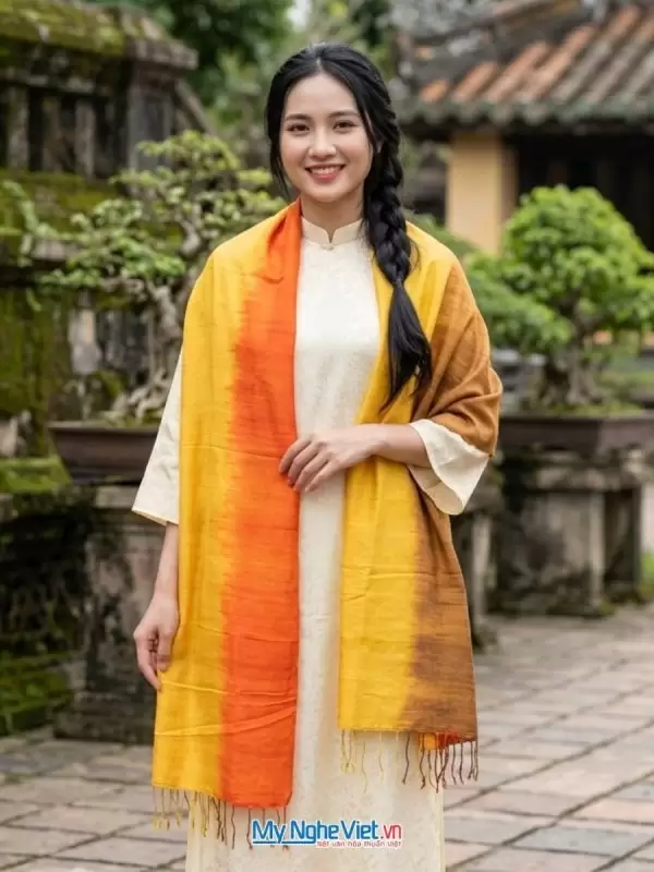 Khăn lụa đũi loang 100% silk cao cấp