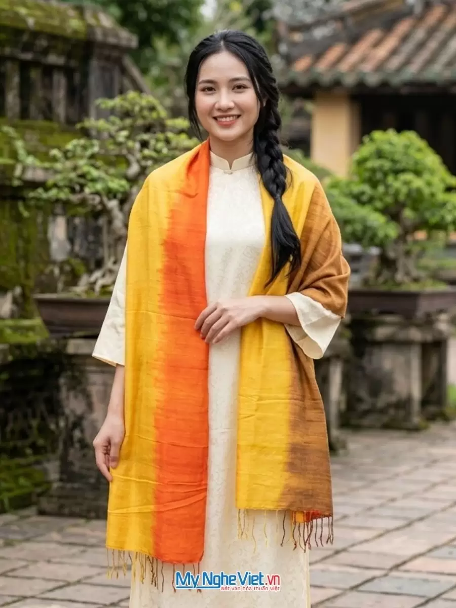 Khăn lụa đũi loang 100% silk cao cấp