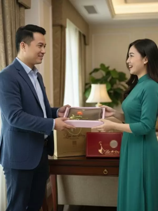 Khăn lụa trơn thêu sen màu vàng đen