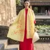Khăn Lụa Tơ Tằm Vẽ Tay Chợ Bến Thành Màu Vàng MNV-PT70180/10.2