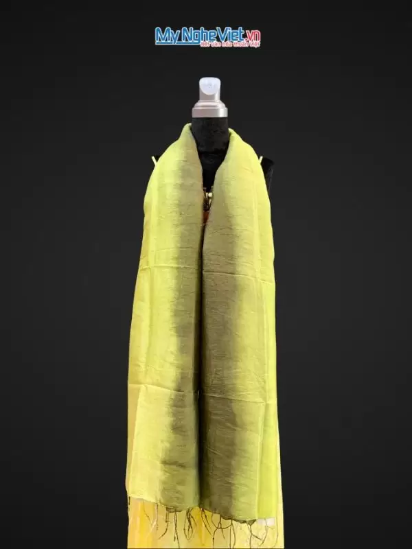 Khăn lụa tơ tằm loang Thái Bình màu xanh