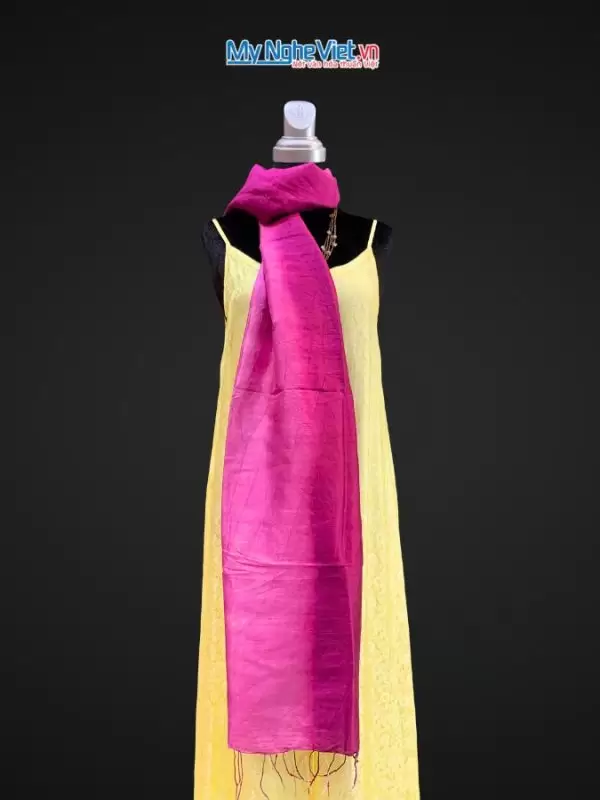 Khăn lụa tơ tằm loang Thái Bình màu hồng