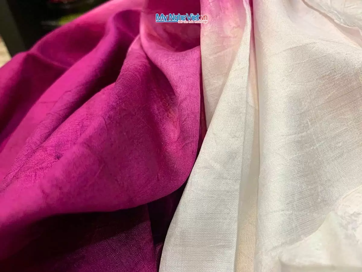 Khăn lụa tơ tằm loang màu hồng MNV-KLNC87180/12 - Ảnh 3