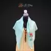 Khăn lụa thêu tay hồng thọ nhí xanh mint