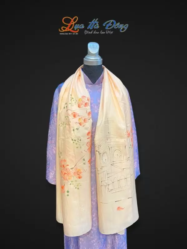 Khăn lụa tơ tằm vẽ tay chợ Bến Thành