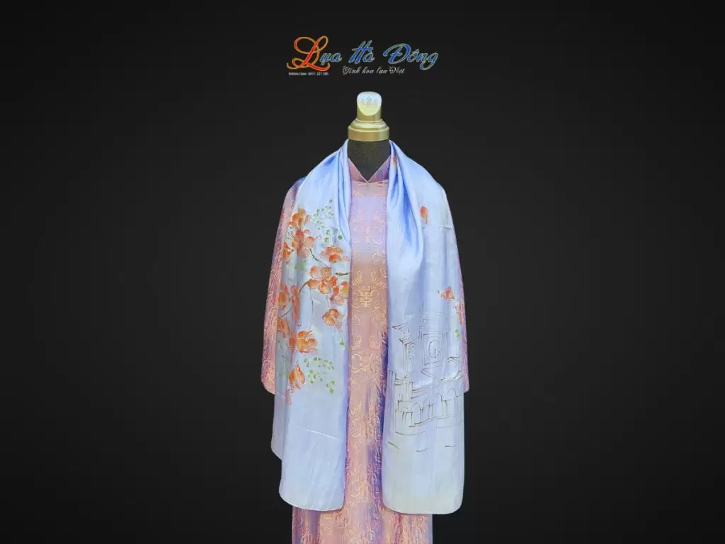 Khăn lụa tơ tằm vẽ tay chợ Bến Thành