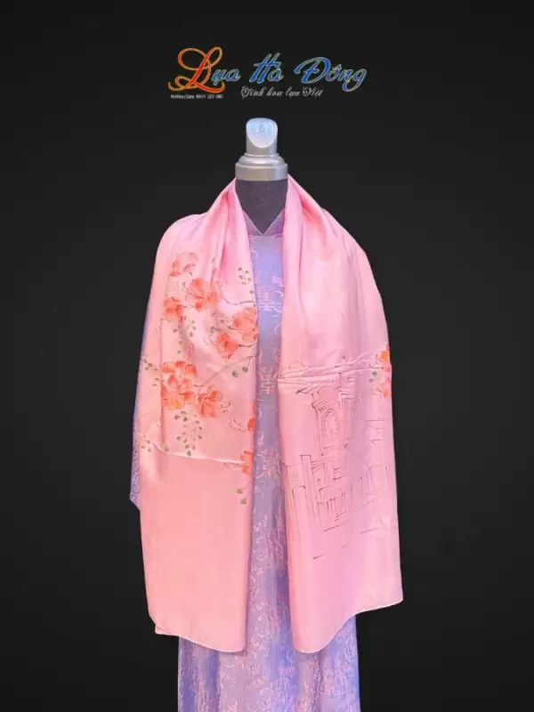 Khăn lụa tơ tằm vẽ tay chợ Bến Thành